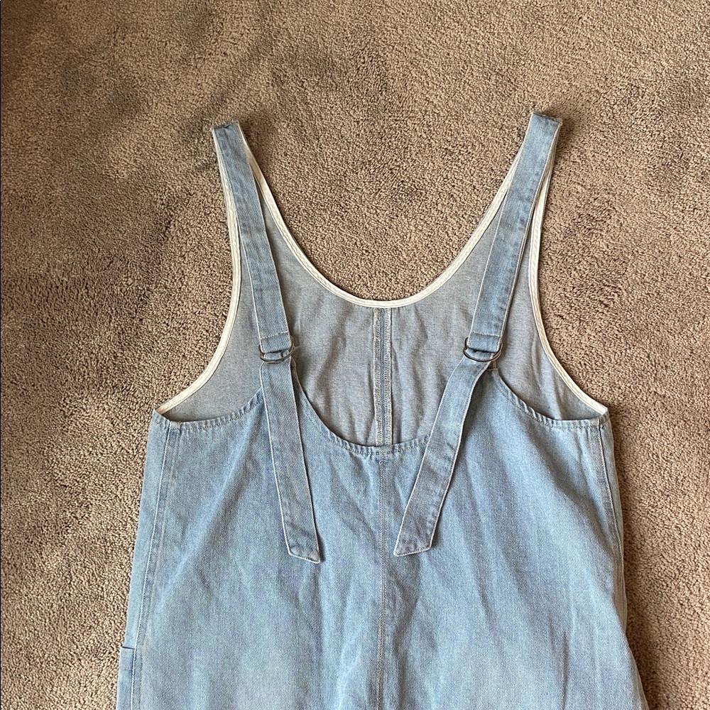 Cupshe Light Wash Denim Overalls Wide Leg Utility Bib SIZE S - Picture 8 of 9